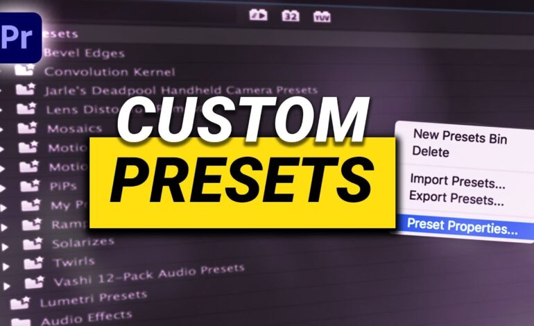  Creating Custom Presets to Speed Up Your Editing